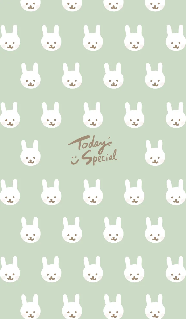 [LINE着せ替え] うさちゃん たくさん グリーンの画像1