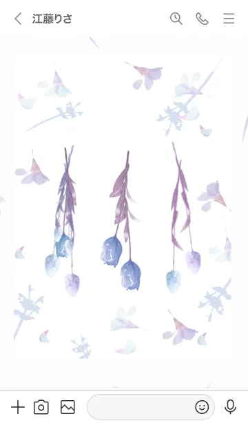 [LINE着せ替え] 淡い花のガーランド・ブルーの画像3