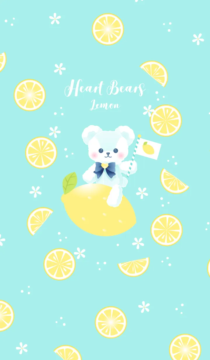 [LINE着せ替え] Heart Bear (レモン)の画像1