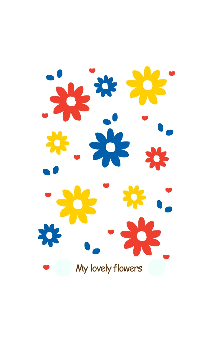 [LINE着せ替え] Red Yellow Blue flowers 7の画像1