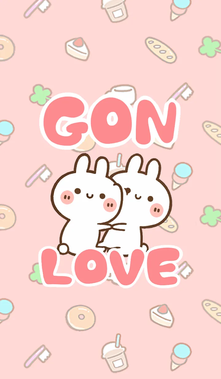 [LINE着せ替え] 【GON】LOVE☆うさちゃん名前着せかえの画像1