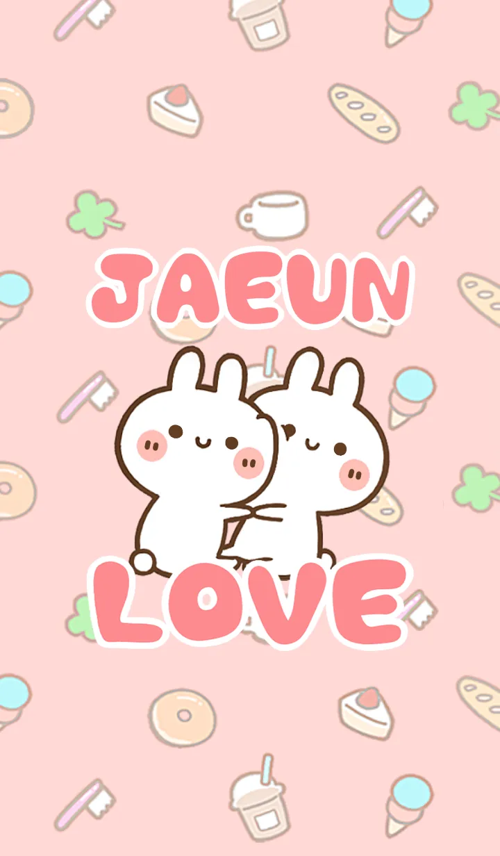 [LINE着せ替え] 【JAEUN】LOVE☆うさちゃん名前着せかえの画像1