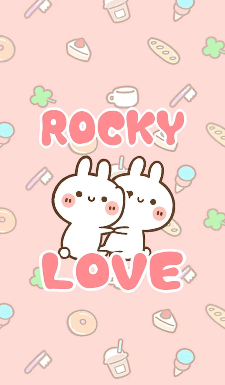 [LINE着せ替え] 【ROCKY】LOVE☆うさちゃん名前着せかえの画像1
