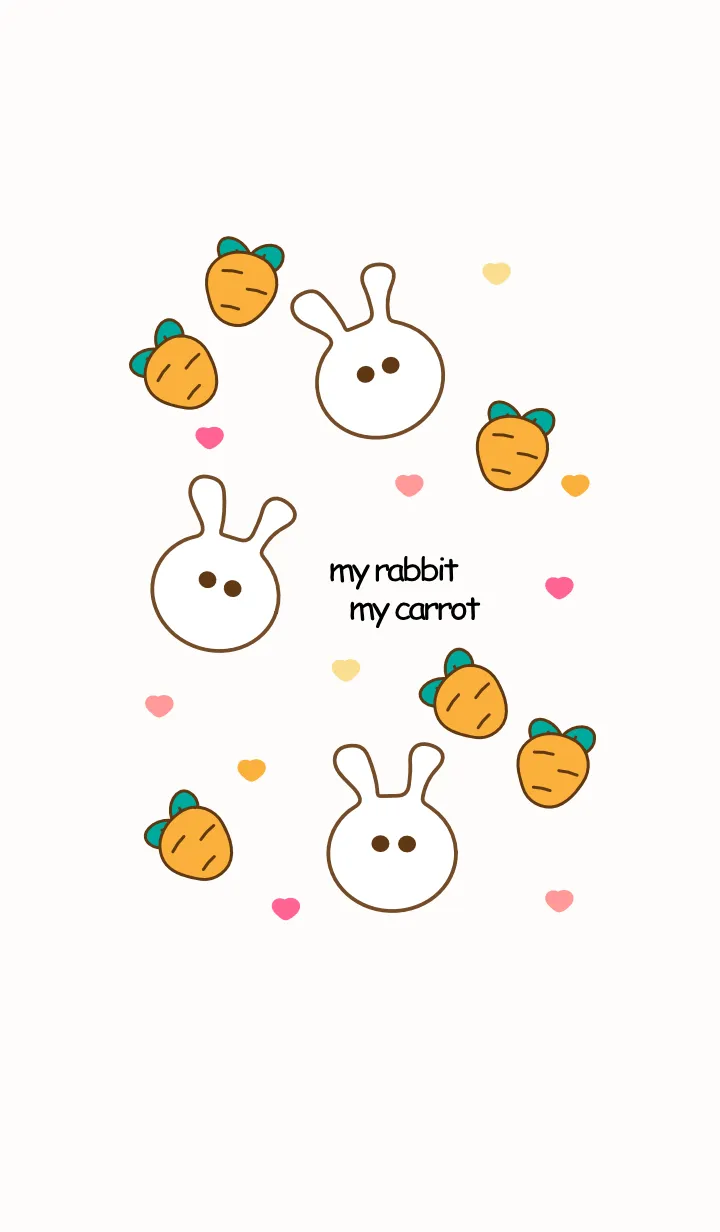 [LINE着せ替え] Rabbit & Carrot 14 :)の画像1