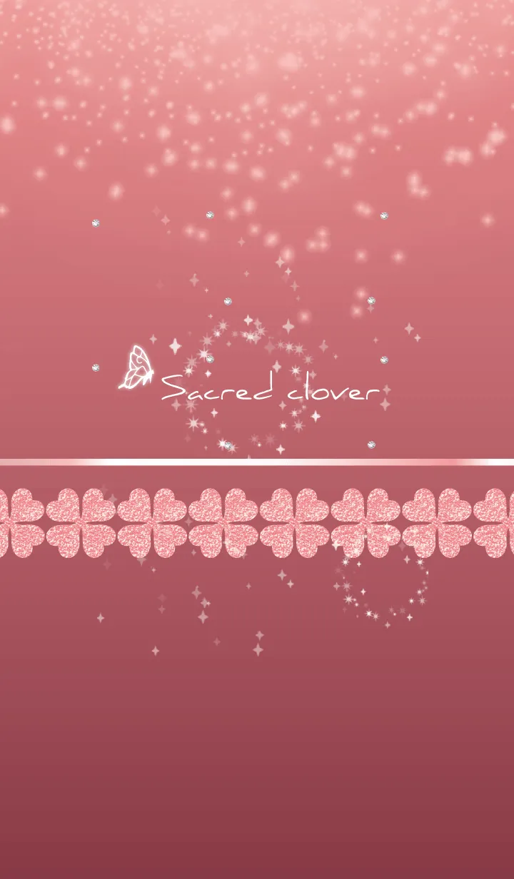 [LINE着せ替え] ベージュとピンク : 聖なる四葉と蝶の画像1