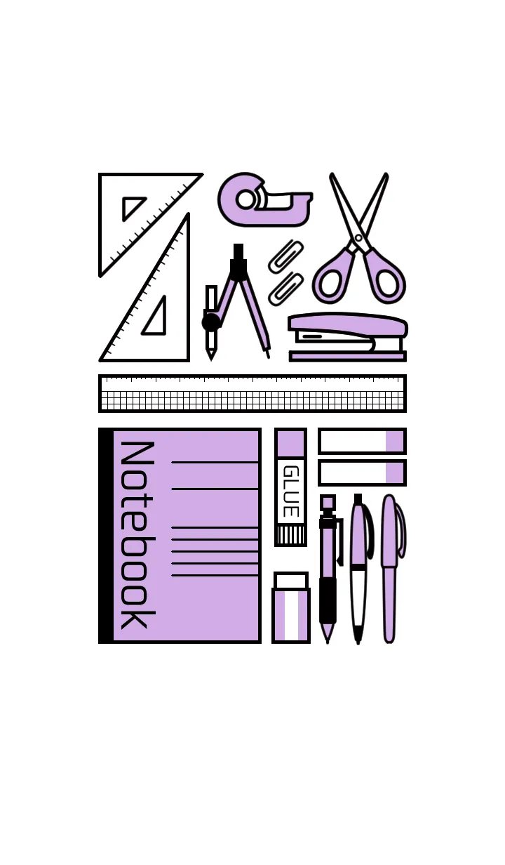 [LINE着せ替え] STATIONERY SET[PURPLE]の画像1