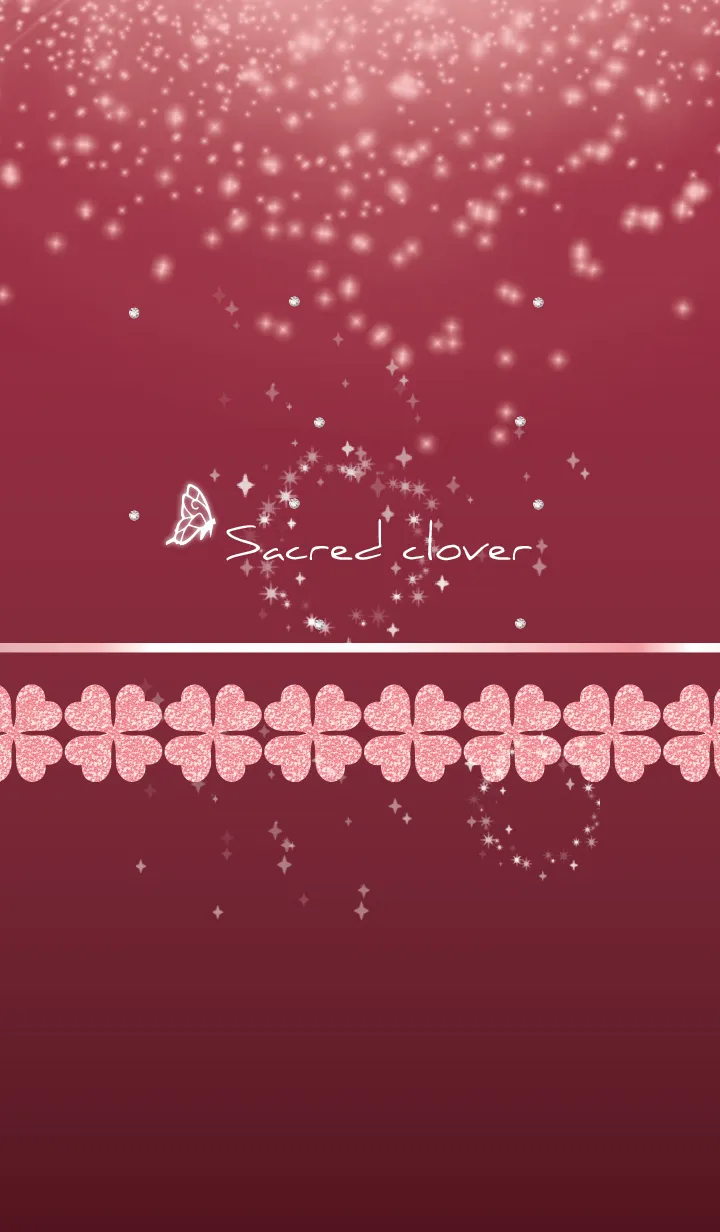 [LINE着せ替え] ボルドー : 聖なる四葉と蝶の画像1