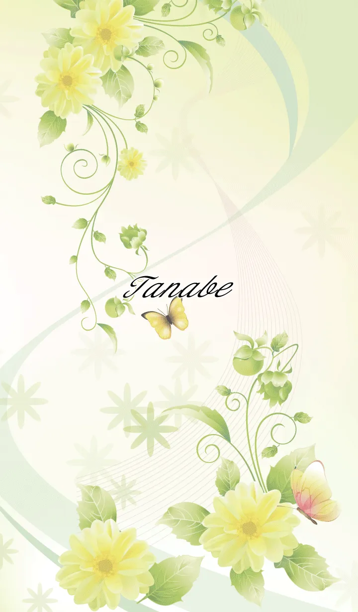 たなべ用 Butterflies and flowersの着せ替えメイン画像