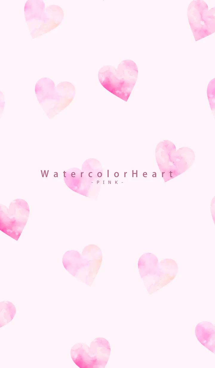 [LINE着せ替え] Watercolor Heart-PINK 23の画像1