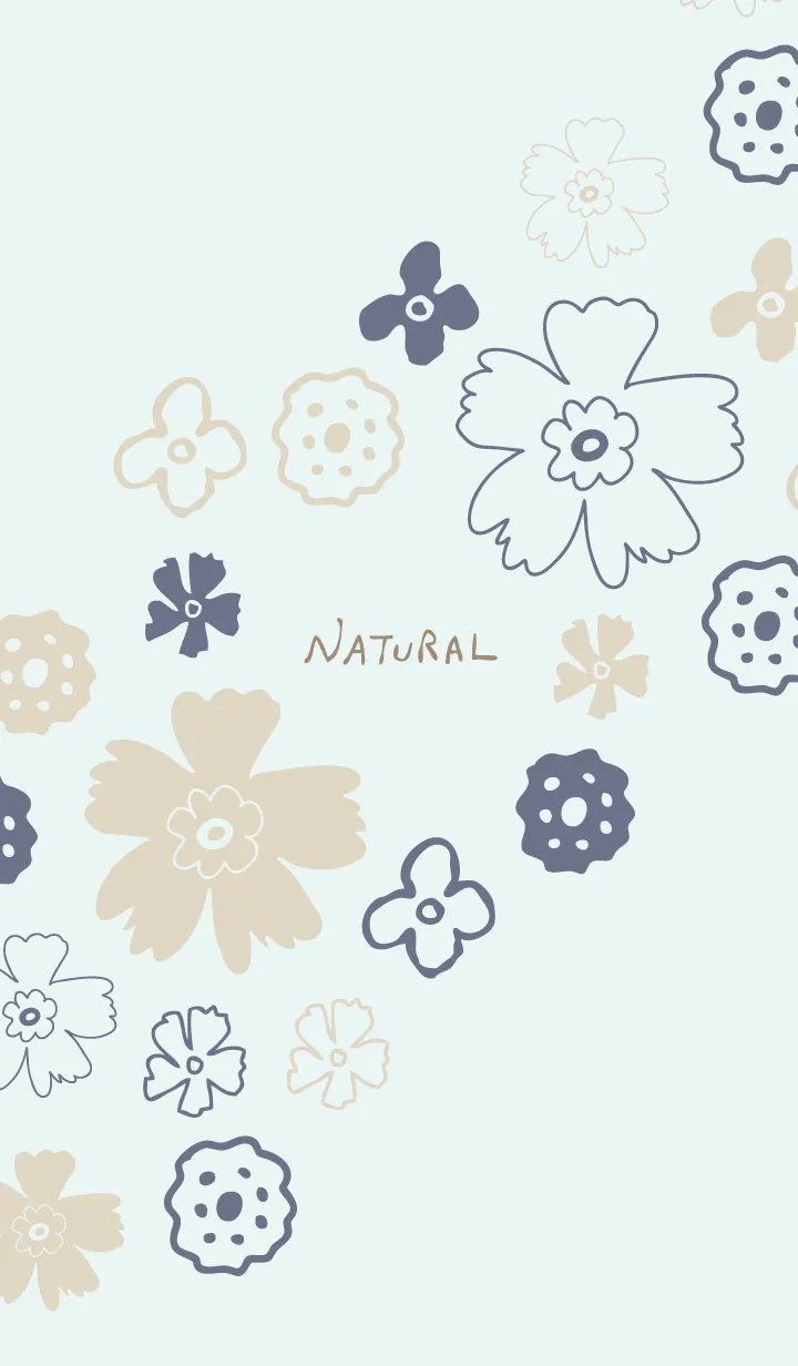 [LINE着せ替え] 手書き花 くすみブルーの画像1