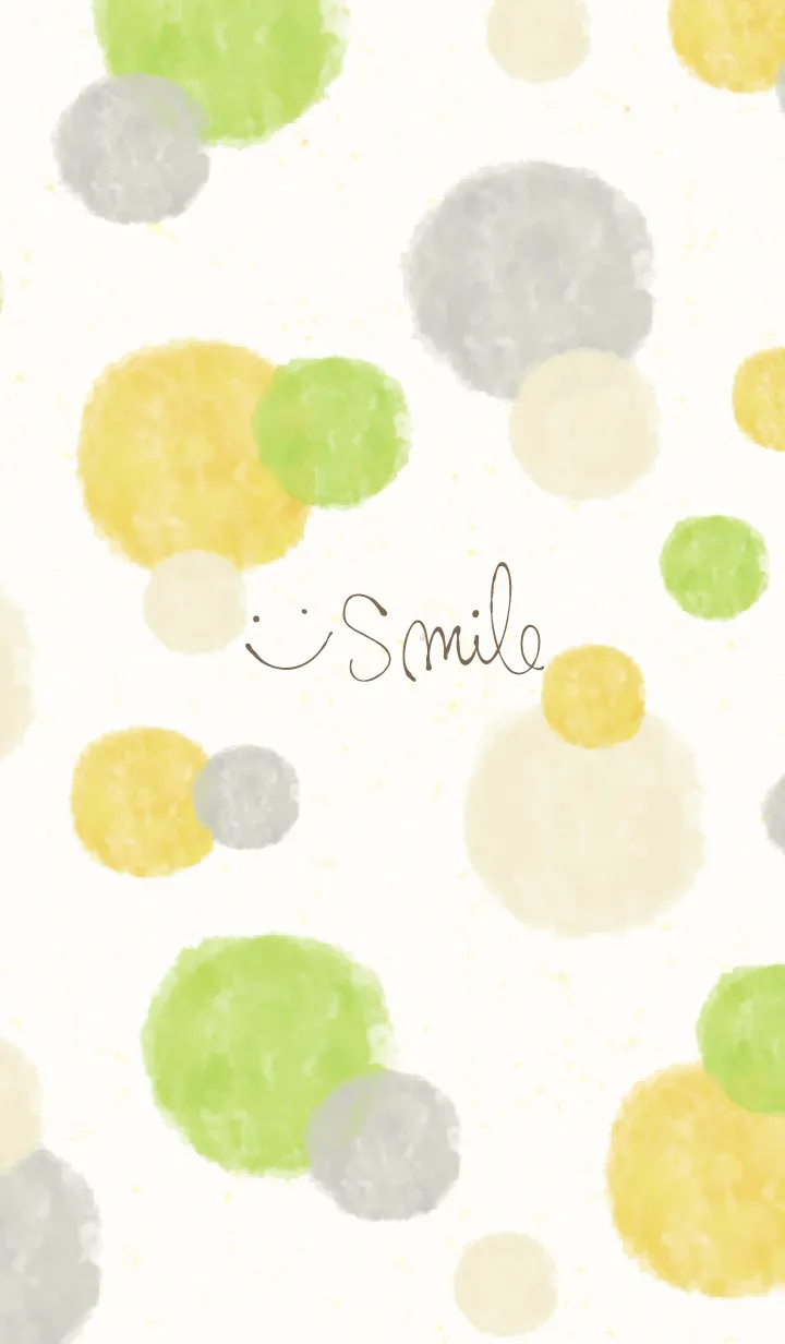 [LINE着せ替え] 水彩丸 黄色緑17の画像1