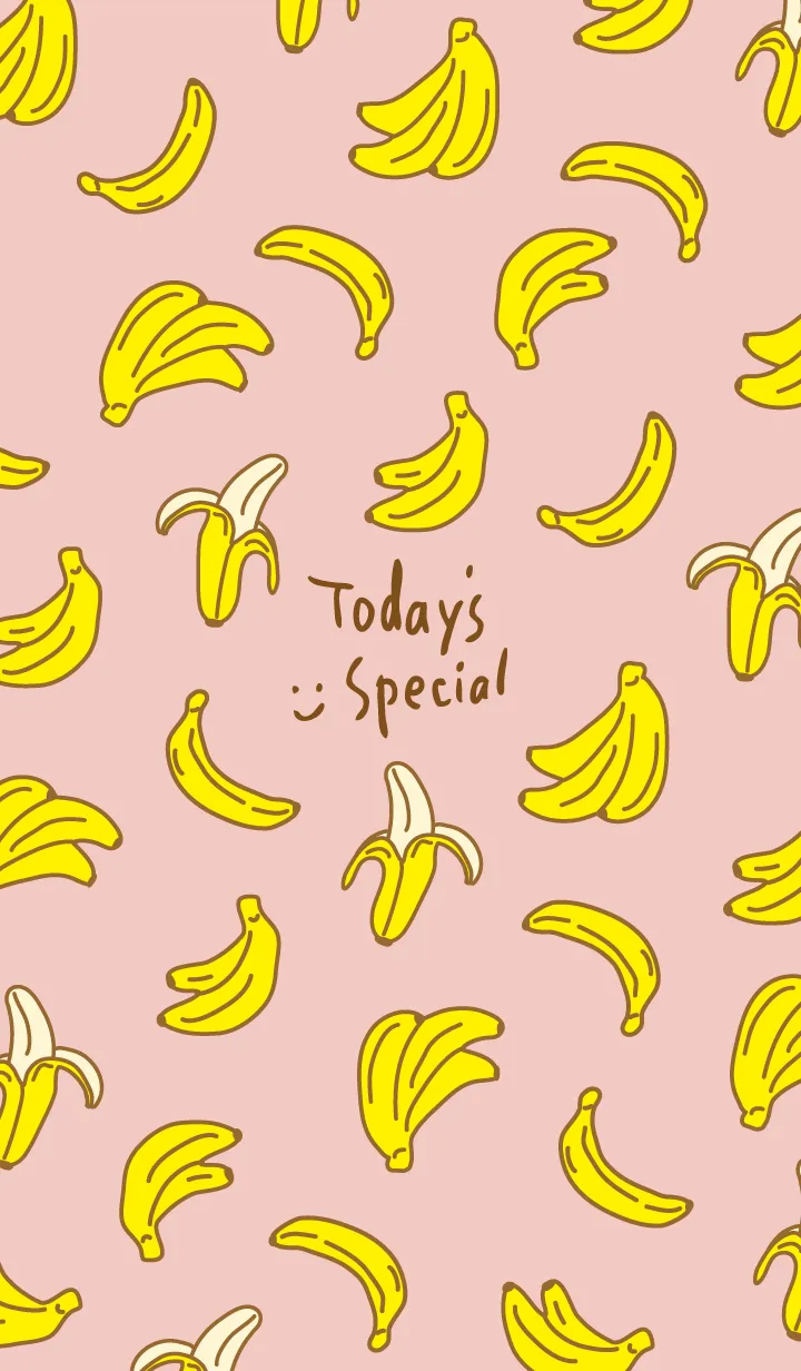 [LINE着せ替え] バナナ スマイル くすみピンクの画像1