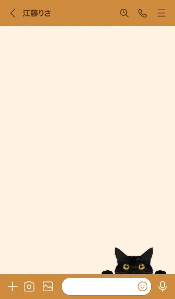 [LINE着せ替え] 黒猫とシンプル キャラメルブラウン.の画像3
