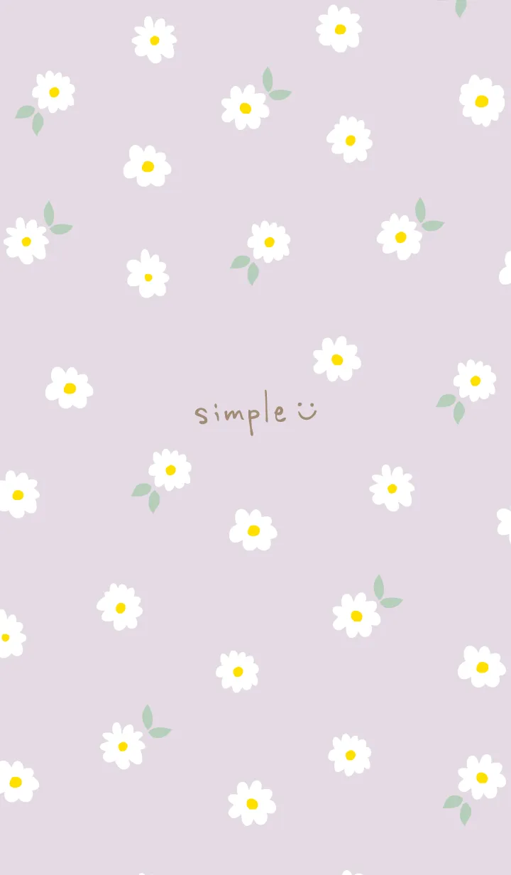 [LINE着せ替え] 白い花がたくさん パープル5の画像1