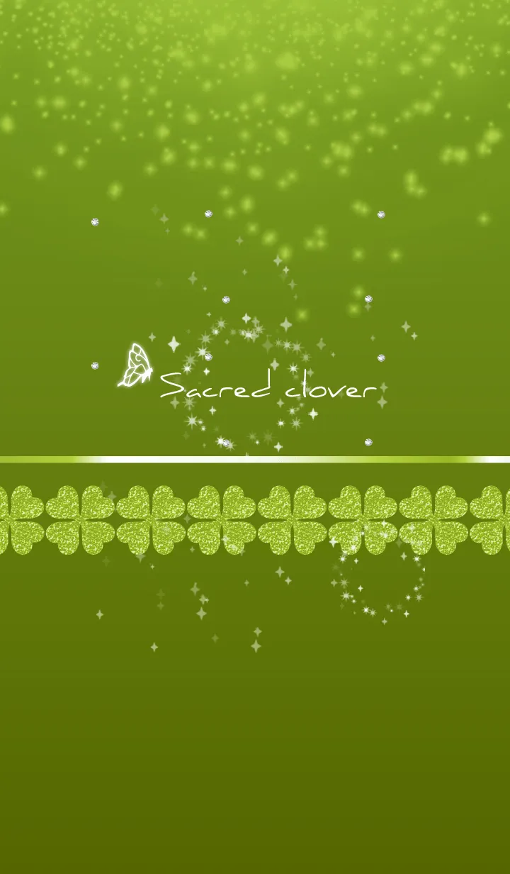 [LINE着せ替え] 黄緑 : 聖なる四葉と蝶の画像1