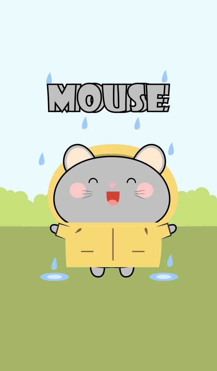 [LINE着せ替え] Grey Mouse  With Rainy Day Theme (JP)の画像1