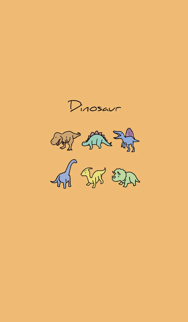 [LINE着せ替え] オレンジ : 恐竜の画像1