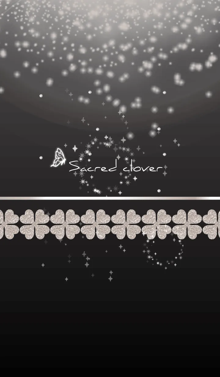 [LINE着せ替え] 黒 : 聖なる四葉と蝶の画像1