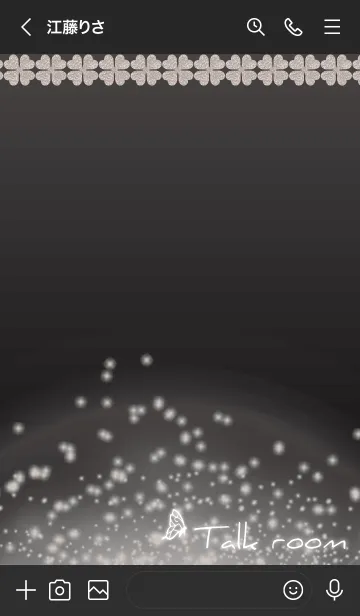 [LINE着せ替え] 黒 : 聖なる四葉と蝶の画像3