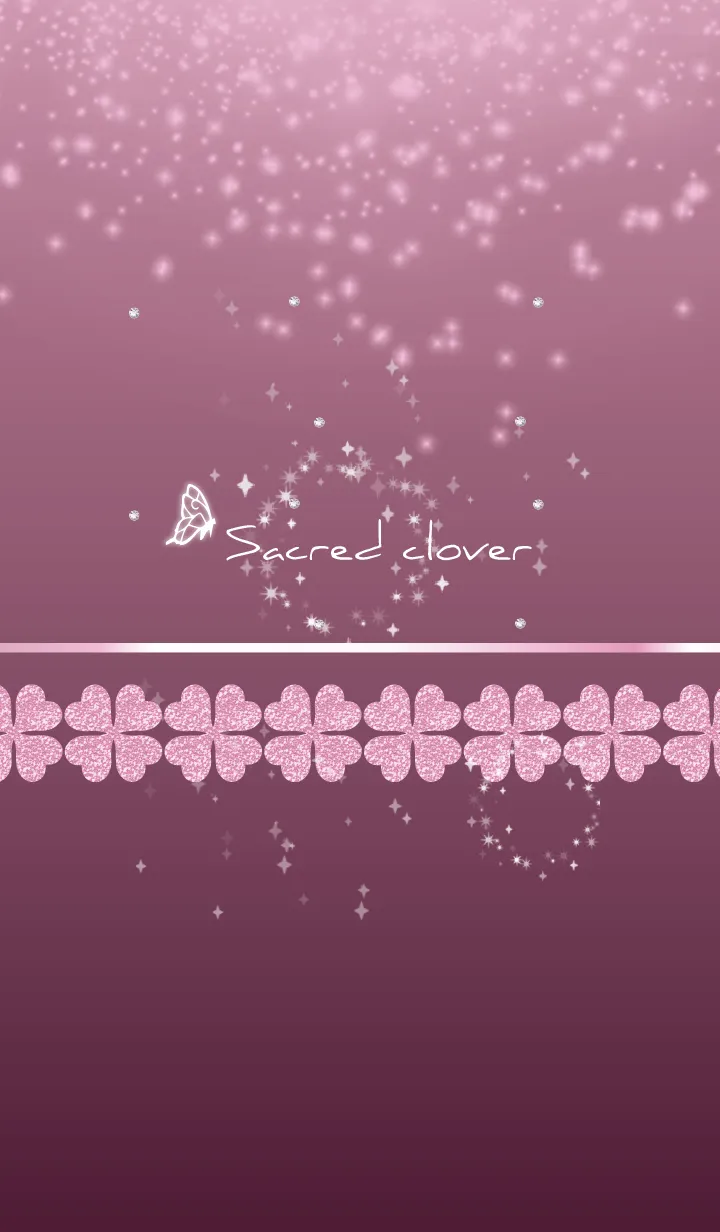 [LINE着せ替え] 黒とピンク : 聖なる四葉と蝶の画像1