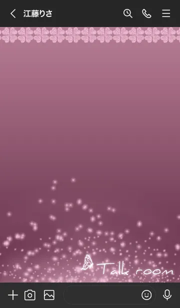 [LINE着せ替え] 黒とピンク : 聖なる四葉と蝶の画像3