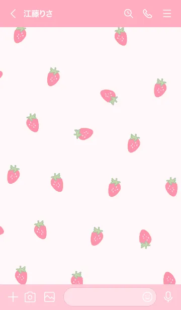 [LINE着せ替え] strawberry / pinkの画像3