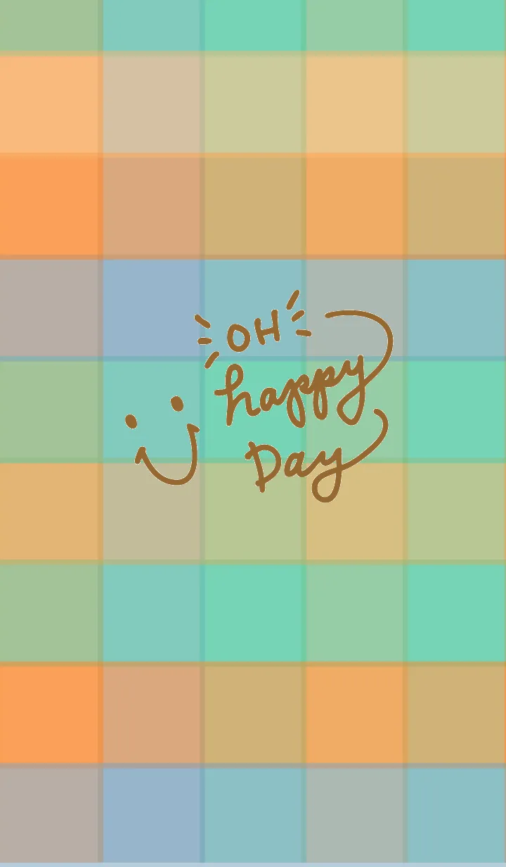 [LINE着せ替え] カラフルチェックog-スマイル9-の画像1