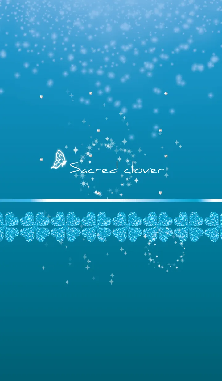 [LINE着せ替え] 青 : 聖なる四葉と蝶の画像1