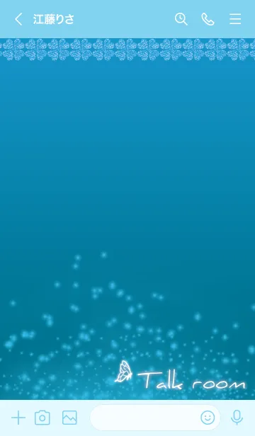 [LINE着せ替え] 青 : 聖なる四葉と蝶の画像3