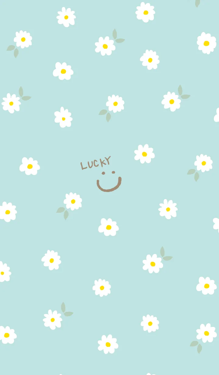 [LINE着せ替え] 白い花がたくさん グリーン5の画像1