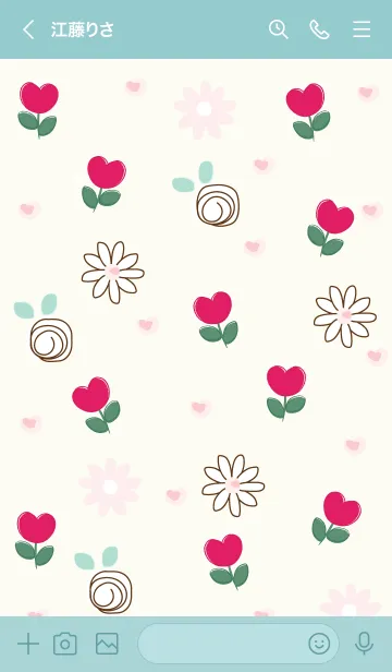 [LINE着せ替え] mini red flowers 16の画像3