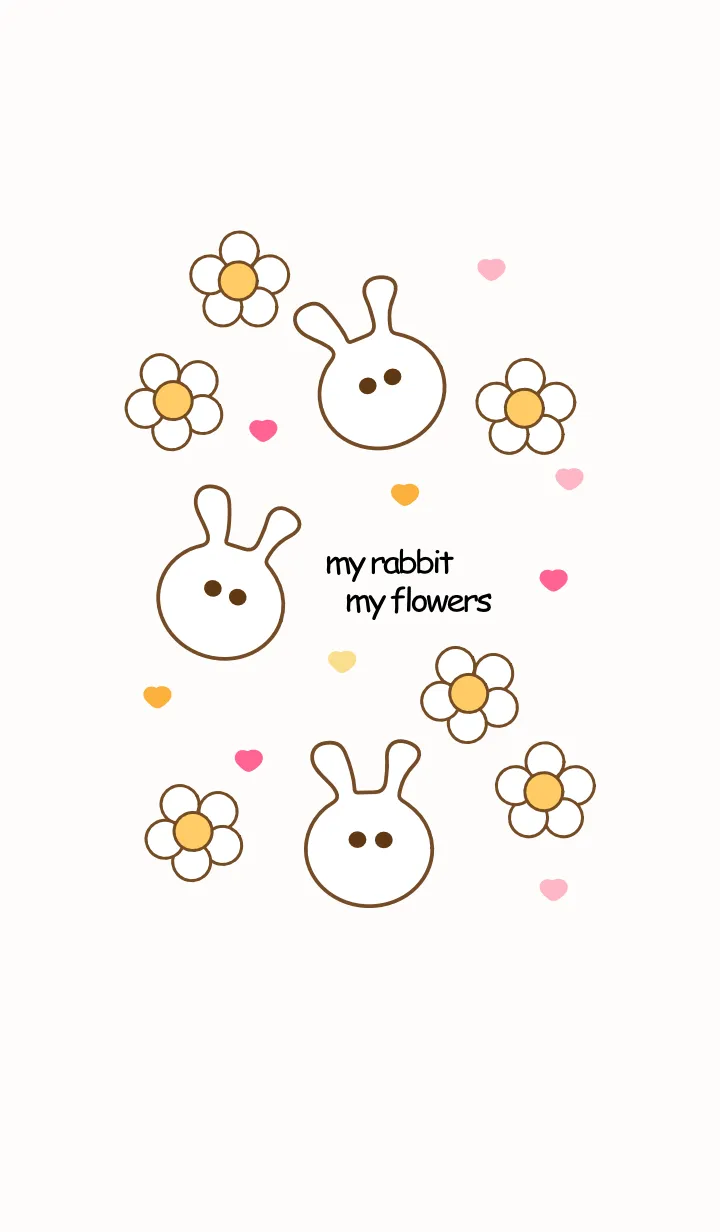 [LINE着せ替え] Mini flowers & Rabbit 13の画像1