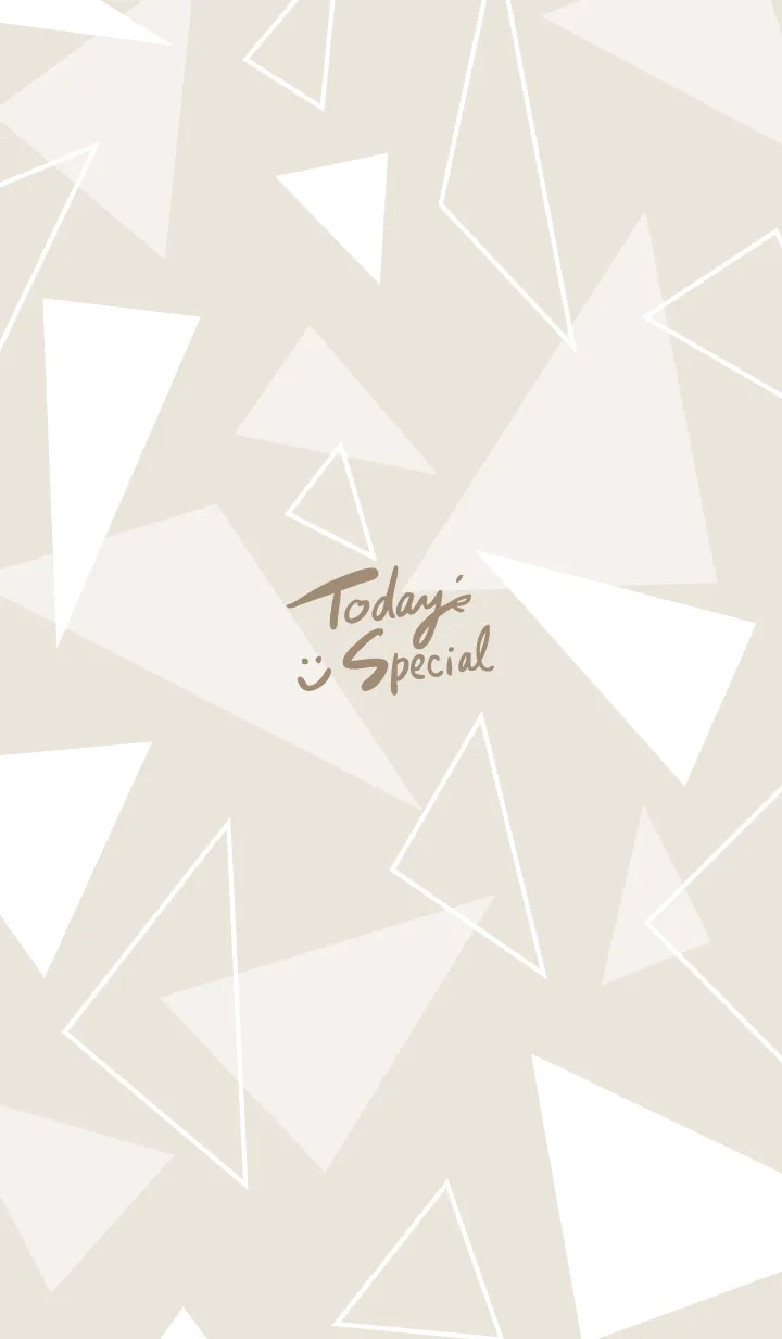 [LINE着せ替え] 白い三角たくさん ベージュの画像1