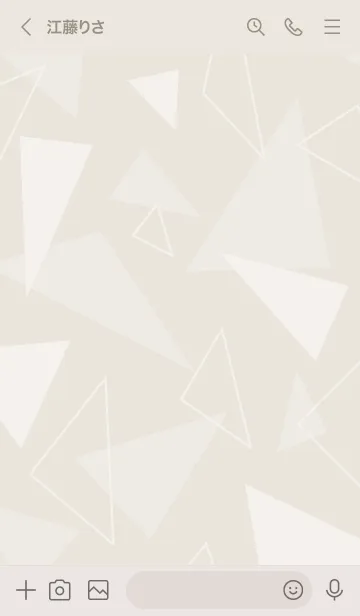 [LINE着せ替え] 白い三角たくさん ベージュの画像3