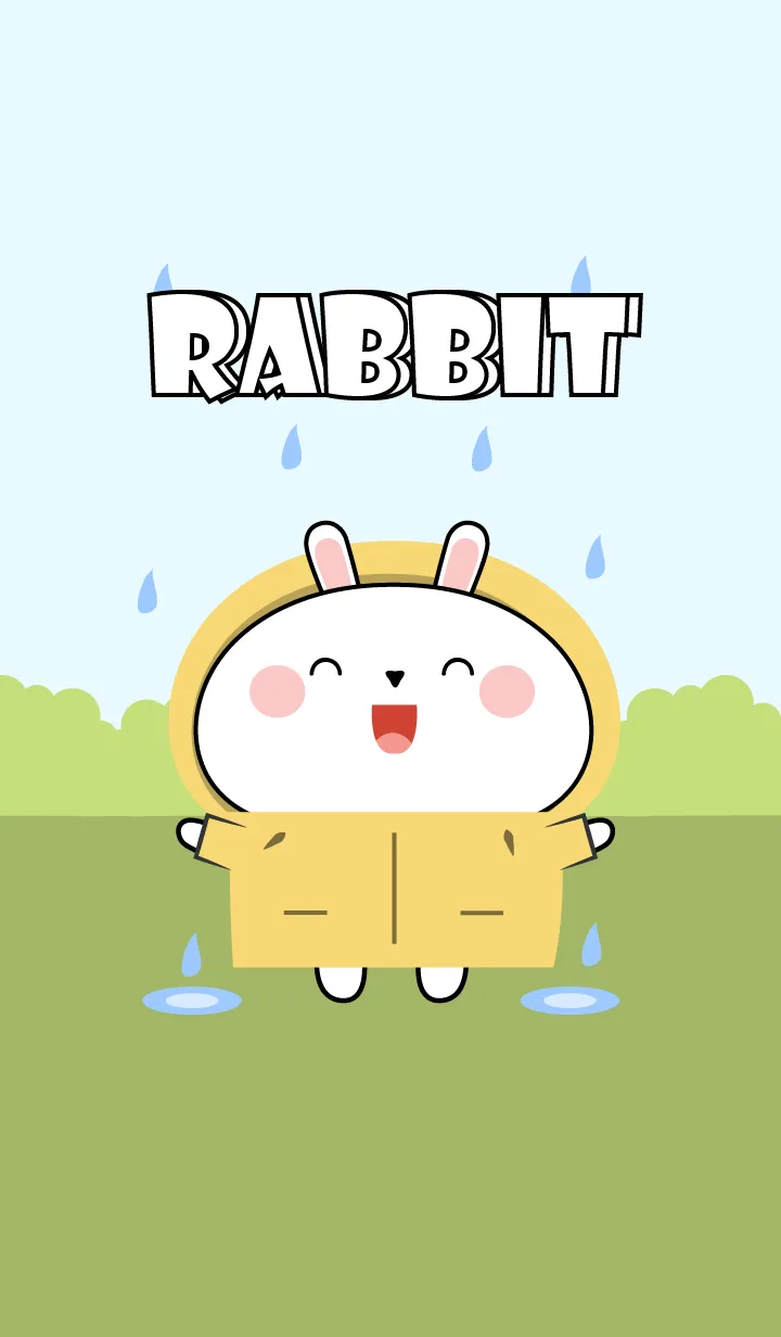 [LINE着せ替え] White Rabbit With Rainy Day Theme (JP)の画像1