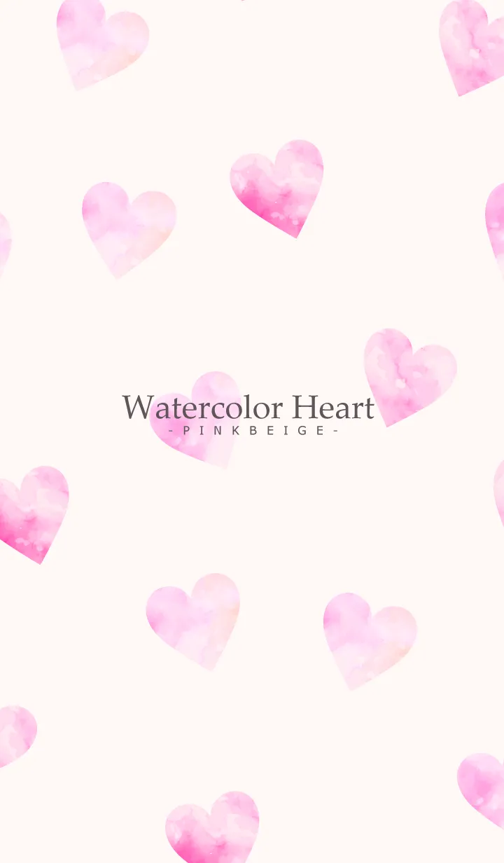 Watercolor Heart-PINKBEIGE 24のLINE着せ替え