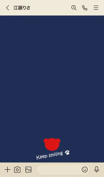 [LINE着せ替え] Small Bear *NAVY+RED 2*の画像3