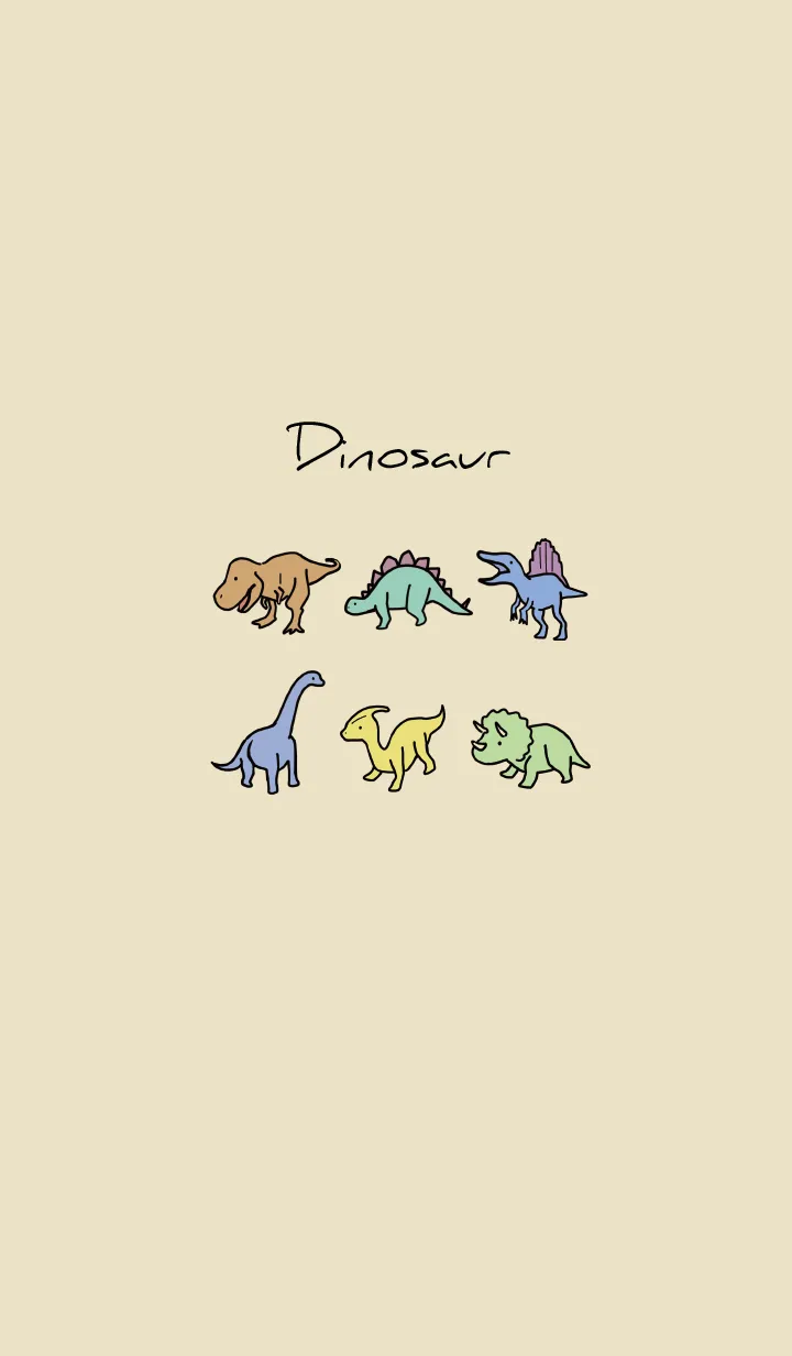 [LINE着せ替え] ベージュとネイビー : 恐竜の画像1