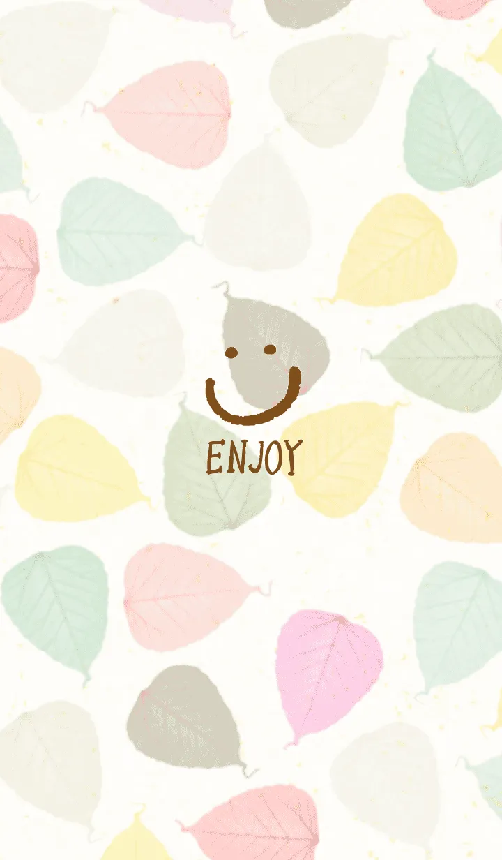 [LINE着せ替え] カラフル葉っぱスマイル4の画像1