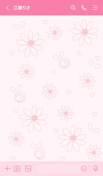 [LINE着せ替え] Light pink flowers drawing version 14の画像3