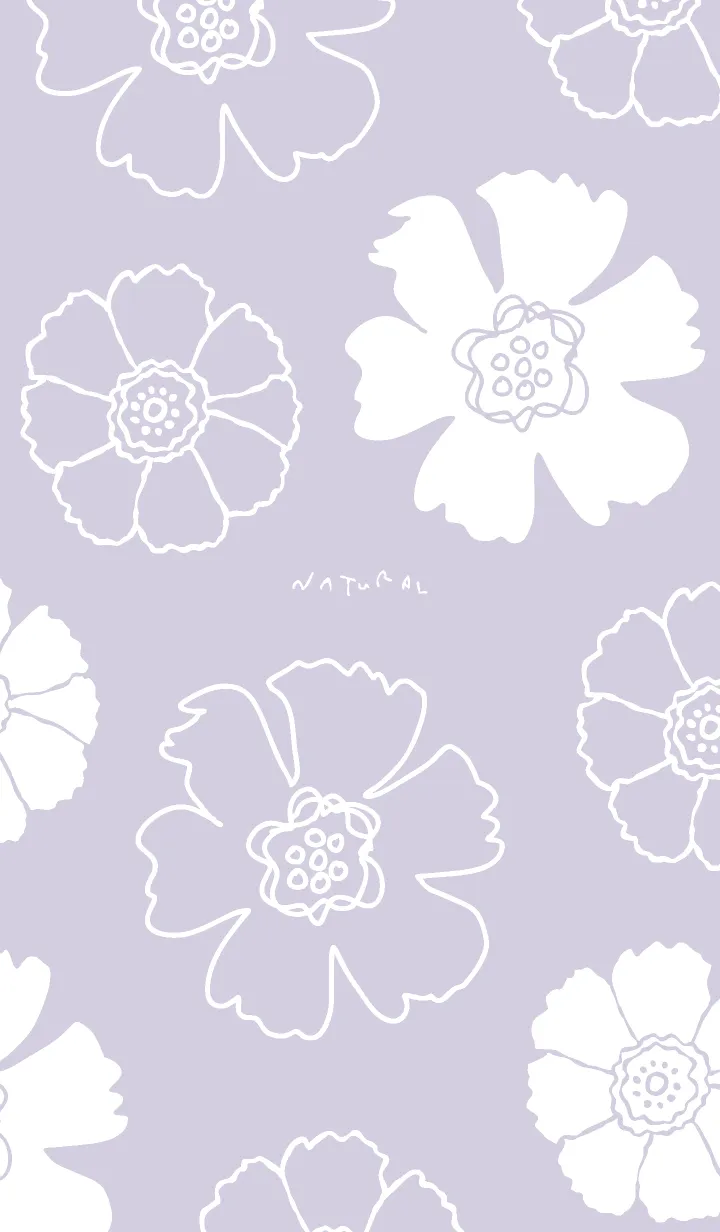 [LINE着せ替え] 2種の白い花パープル5の画像1