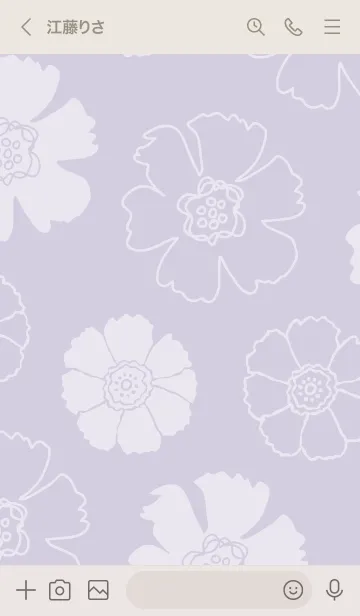 [LINE着せ替え] 2種の白い花パープル5の画像3