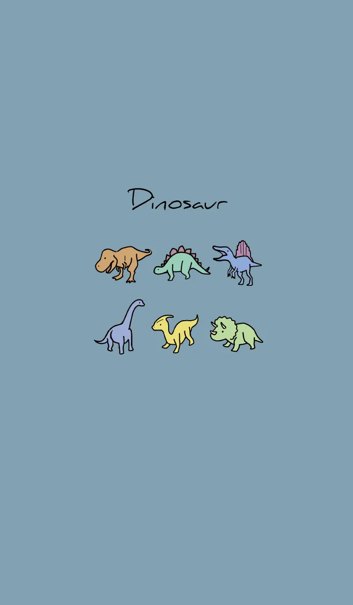 [LINE着せ替え] ベージュと青 : 恐竜の画像1