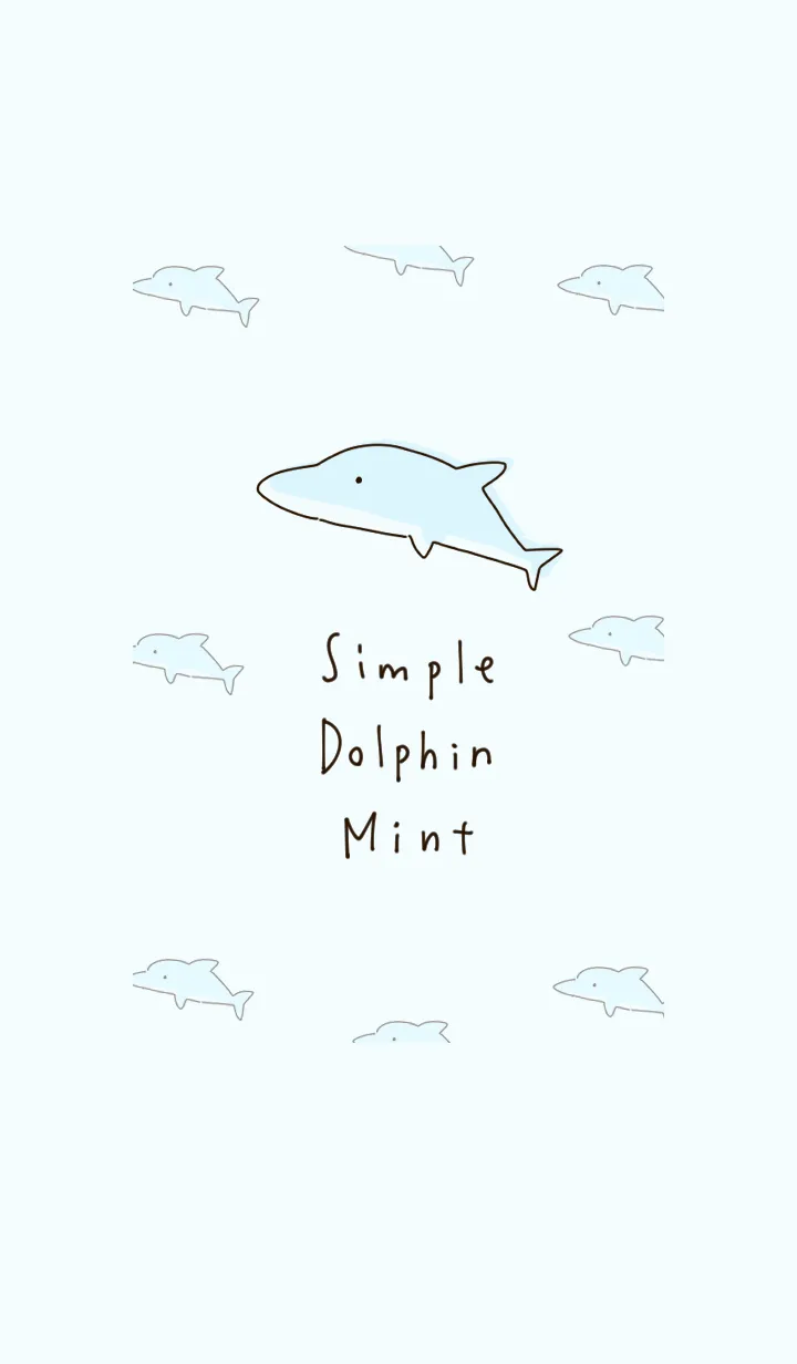 [LINE着せ替え] シンプル いるか ミントカラーの画像1