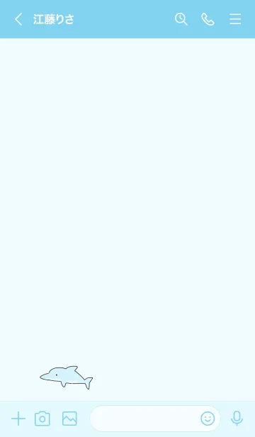 [LINE着せ替え] シンプル いるか ミントカラーの画像3