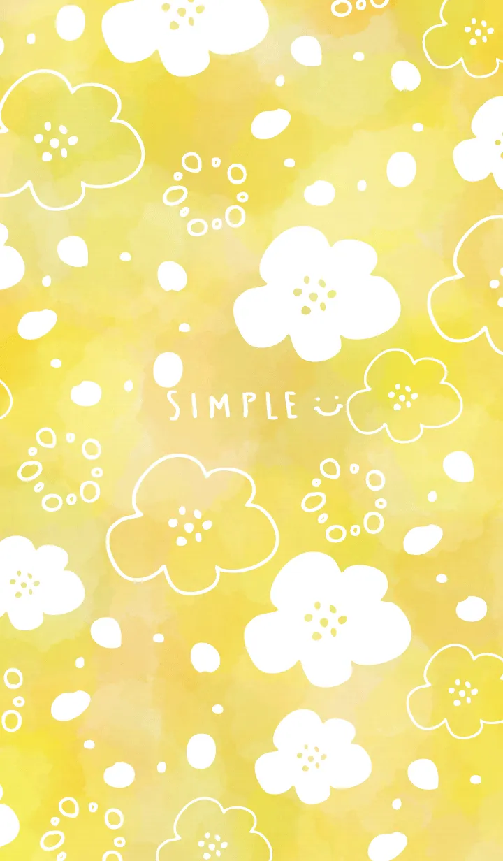 [LINE着せ替え] 手書きお花水彩イエロー2の画像1