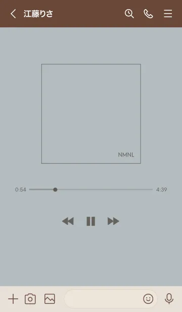 [LINE着せ替え] ミュージックプレイヤー #ブルーグレージュの画像3