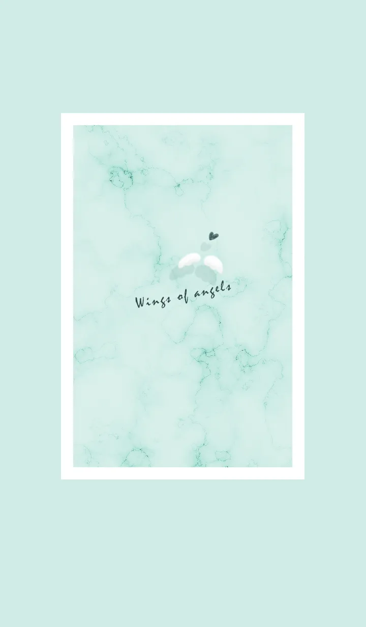 [LINE着せ替え] ～大理石と天使の羽♥グリーン02_1～の画像1