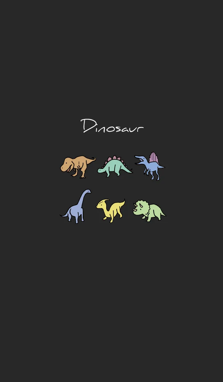 [LINE着せ替え] ブラック : 恐竜の画像1