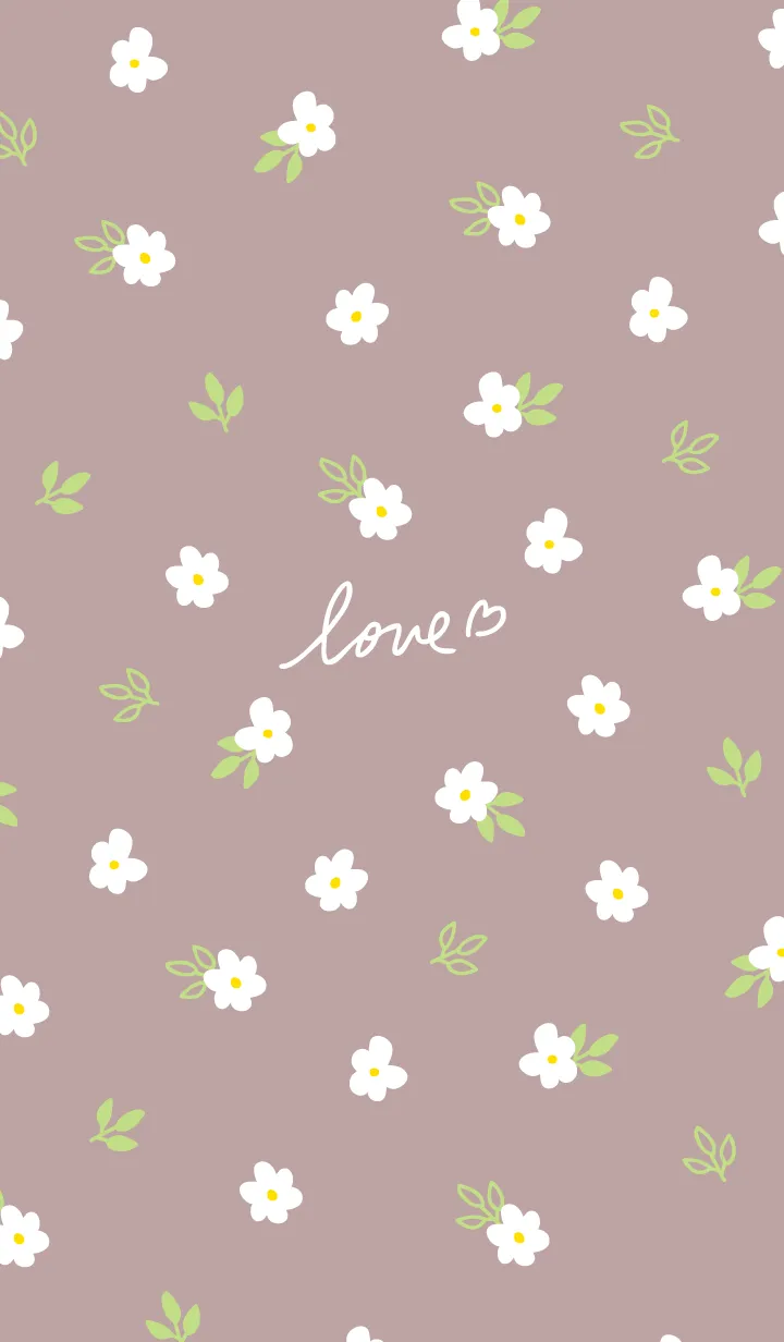 [LINE着せ替え] 白い小花 くすみカラー26の画像1